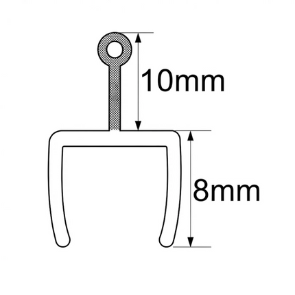 Sello De Clip Corto Para Vidrio 8-10mm B009DX