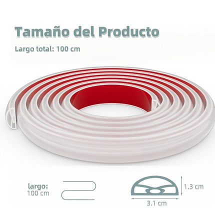 1m Tira Ducha Burlete Adhesivo Silicona Barrera Agua Baño