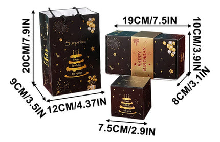 Kit De Caja Rebote Regalo En Efectivo Cumpleaños Sorpresa Negro