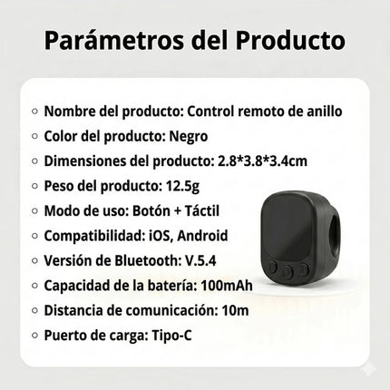 Anillo Control Remoto Bluetooth Touchpad Mouse Pasa Paginas