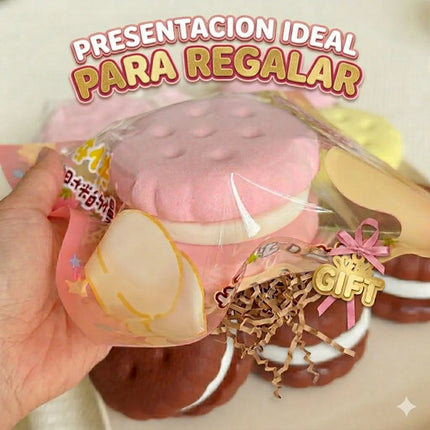 Juguete Squishy Galleta Grande Rosa Antiestrés Niños Kawaii
