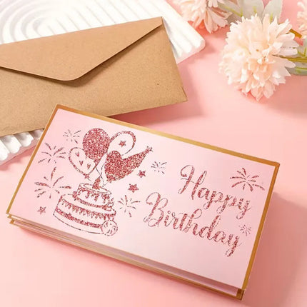 Sobre Tarjeta Plegable Regalo Dinero Efectivo Cumpleaño Niña