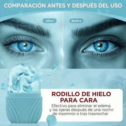 Rodillo De Hielo Facial Silicona Molde Masajeador De Rostro