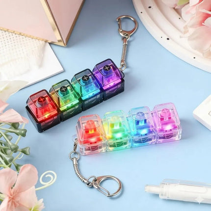 Llavero Antiestrés Teclado Mecánico Con Luz Led Rgb Fidget
