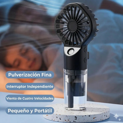 Ventilador Portátil Mano Spray Agua Humidificador Recargable