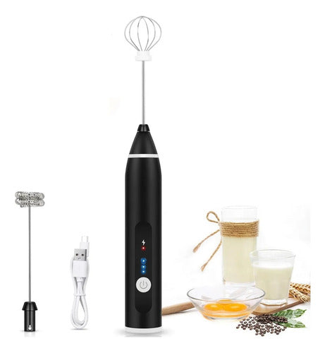 Espumador De Leche Eléctrico Recargable Batidor Café Barista