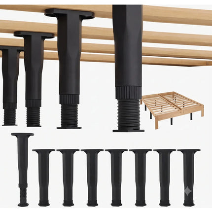 4 Patas Regulables Para Base Cama Soporte Muebles Ajustable