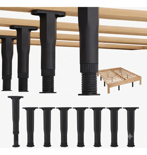 4 Patas Regulables Para Base Cama Soporte Muebles Ajustable