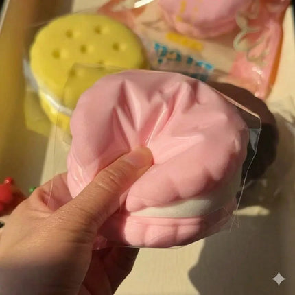 Juguete Squishy Galleta Grande Rosa Antiestrés Niños Kawaii