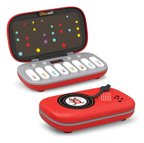 Consola Musical Rítmica Juguete Teclado Juego Destreza Niños Rojo