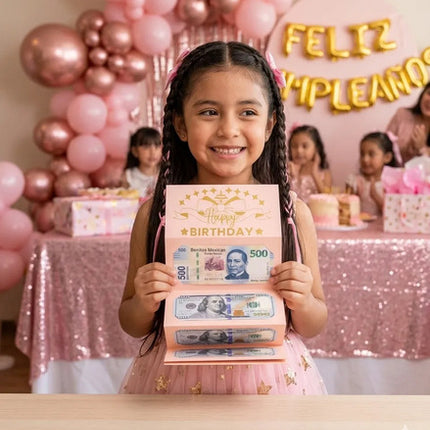 Sobre Tarjeta Plegable Regalo Dinero Efectivo Cumpleaño Niña