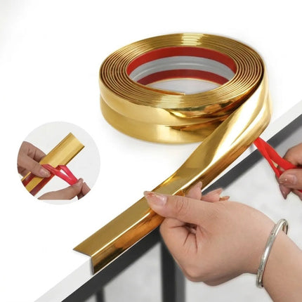 3 metros Moldura Decorativa Autoadhesiva Cromo Flexible Para Borde