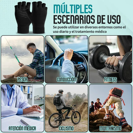 2 Guantes De Compresión Cobre Para Artritis Y Túnel Carpiano