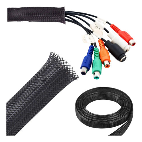3m Canaleta Organizador De Cables Funda Trenzada Expandible