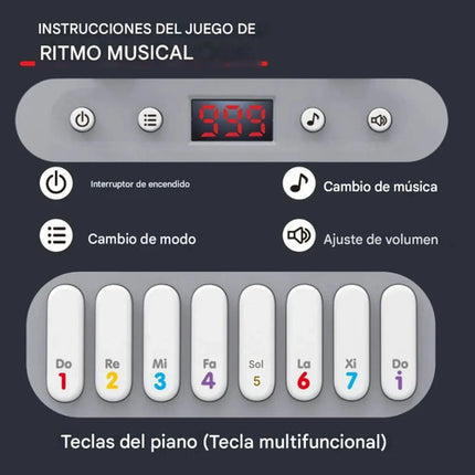 Consola Musical Rítmica Juguete Teclado Juego Destreza Niños Rojo