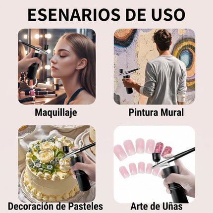 Kit Aerógrafo Inalámbrico Portátil Mini Compresor Recargable