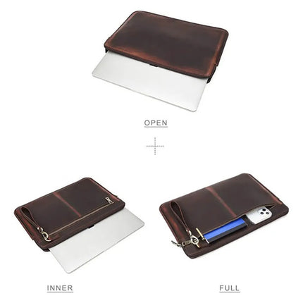 Funda De Piel Genuina Para Macbook Air Pro 13 13.3  Laptops
