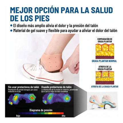 1 Par Taloneras Silicona Gel Almohadillas Dolor Talón Pies