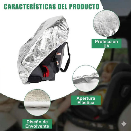 Funda Parasol Universal Silla Bebé Auto Protector Térmico
