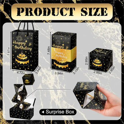 Kit De Caja Rebote Regalo En Efectivo Cumpleaños Sorpresa Negro