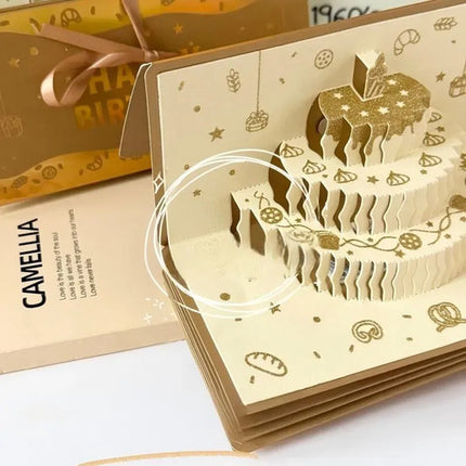 Tarjeta De Cumpleaños Pop Up 3d Porta Dinero Pastel Regalo