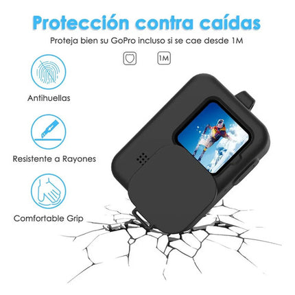 Funda Silicona Goprohero 13 12 11 10 9 Con Tapa Lente Correa