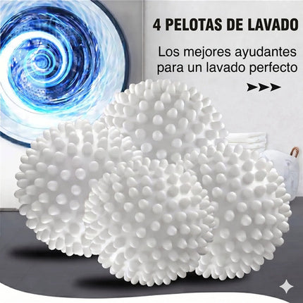 4 Pelotas De Lavado Reutilizables Anti Enredos Y Pelusas