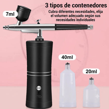Kit Aerógrafo Inalámbrico Portátil Mini Compresor Recargable