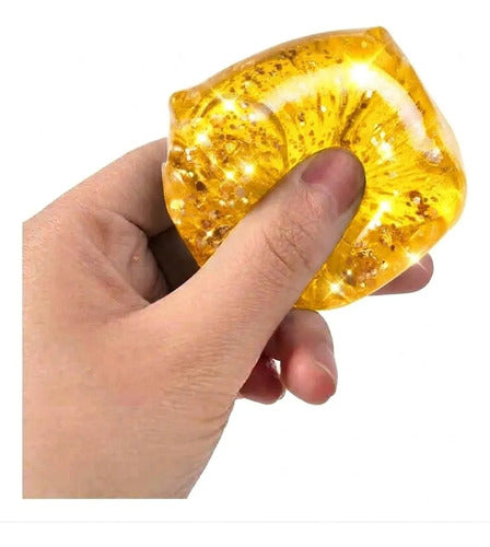 Juguete Antiestrés Squishy Cubo De Hielo Maltosa Con Glitter