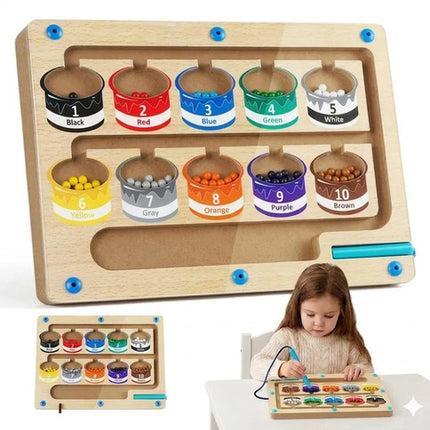 Laberinto Magnético De Madera Juguete Numeros Colores Nieve