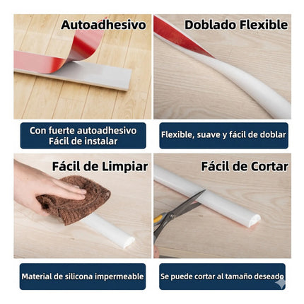 1m Tira Ducha Burlete Adhesivo Silicona Barrera Agua Baño