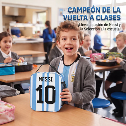 Lonchera Messi 10 Futbol Bolsa Almuerzo Termica Niño Escuela