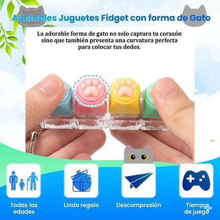 Llavero Fidget Toy Teclado Pata De Gato Antiestrés Clicker