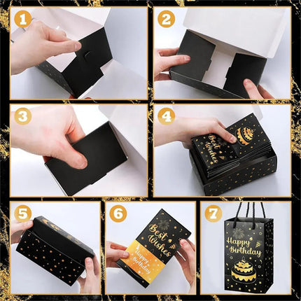 Kit De Caja Rebote Regalo En Efectivo Cumpleaños Sorpresa Negro