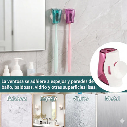 Set 3 Protectores Porta Cepillo Dientes Pared Con Ventosa