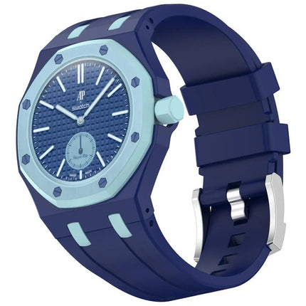 Correa Silicona Swatch Xomega Royal Pop Convertir A Pulsera