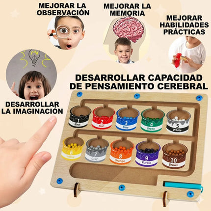 Laberinto Magnético De Madera Juguete Numeros Colores Nieve