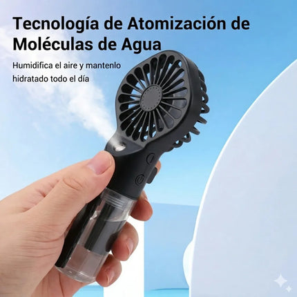 Ventilador Portátil Mano Spray Agua Humidificador Recargable