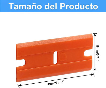 100 Cuchillas Plástica Doble Filo Quita Calcomanía Pegamento