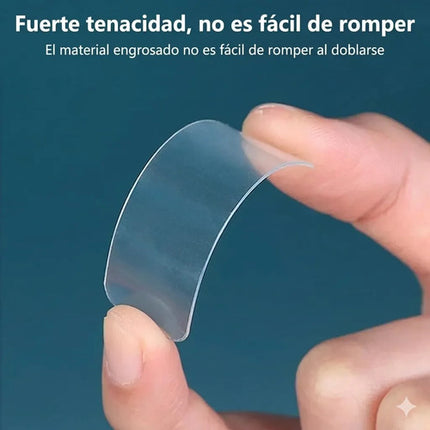 60 Cintas Doble Cara Adhesiva Transparente Reutilizable Gel