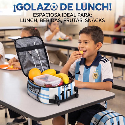 Lonchera Messi 10 Futbol Bolsa Almuerzo Termica Niño Escuela