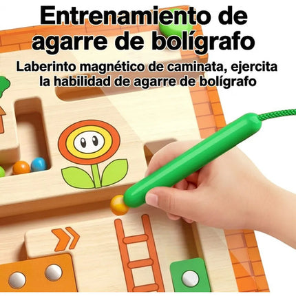 Laberinto Magnético De Madera Juguete Montessori Mario Bross