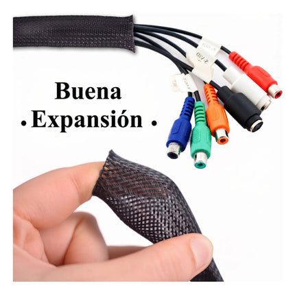 3m Canaleta Organizador De Cables Funda Trenzada Expandible