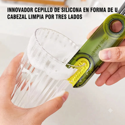 Cepillo Limpieza 3 En 1 Para Tapas De Termos Vasos Botellas