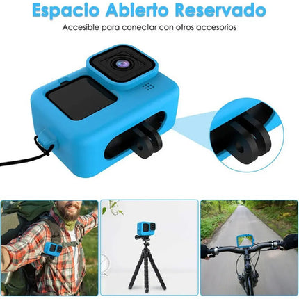 Funda Silicona Goprohero 13 12 11 10 9 Con Tapa Lente Correa