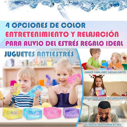 Juguete Antiestrés Squishy Cubo De Hielo Maltosa Con Glitter