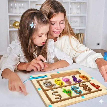 Laberinto Magnético De Madera Juguete Numeros Colores Nieve