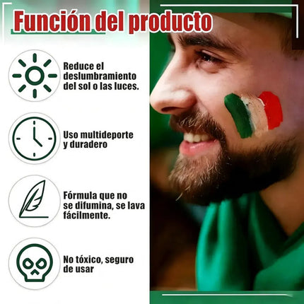 Pintura Facial Stick Bandera México Barra Maquillaje Mundial
