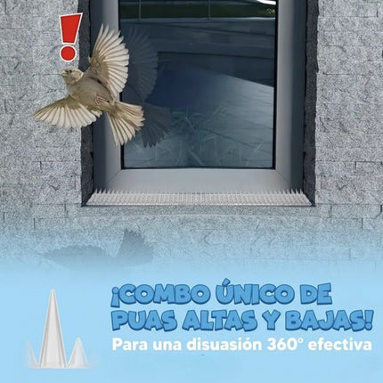 Kit 10 Picos Anti Palomas Púas Repelente Aves Gatos Exterior