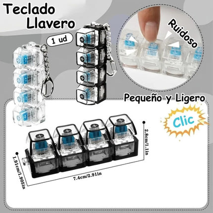Llavero Antiestrés Teclado Mecánico Con Luz Led Rgb Fidget